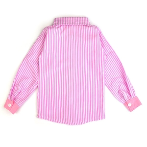 Παιδικό ροζ πουκάμισο για κορίτσια με μακριά μανίκια και λευκά σορτς με ζώνη, κατάλληλο για την  καθημερινή ζωή 