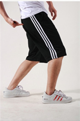 Αντρικά σύντομο καλοκαίρι άνετα παντελόνια μικρές και μεγάλες, μαύρο γκρι και άσπρες ρίγες