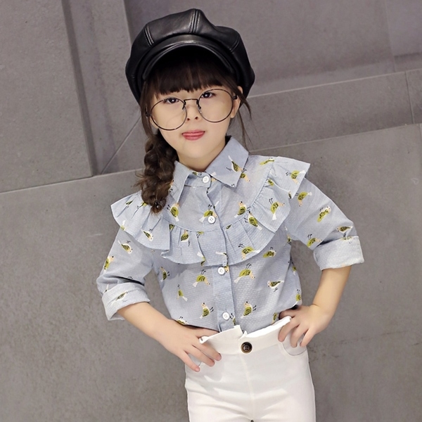 Свежа пролетна риза с къдри за момичета