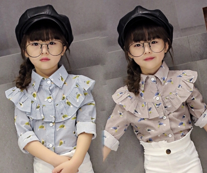 Свежа пролетна риза с къдри за момичета