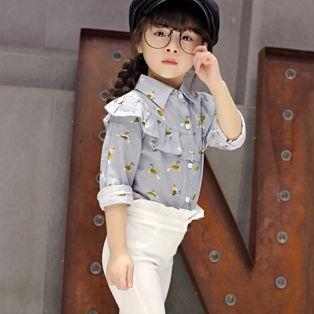 Свежа пролетна риза с къдри за момичета