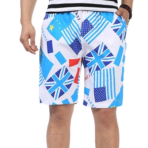 Мъжки летни къси панталон - шорти за плаж и ежедневие цветни бели топ модели