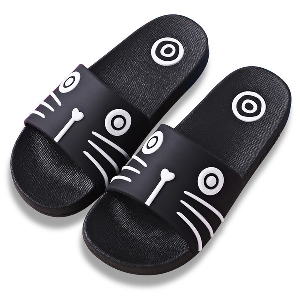 Унисекс гумени чехли с изображения в бял и черен цвят