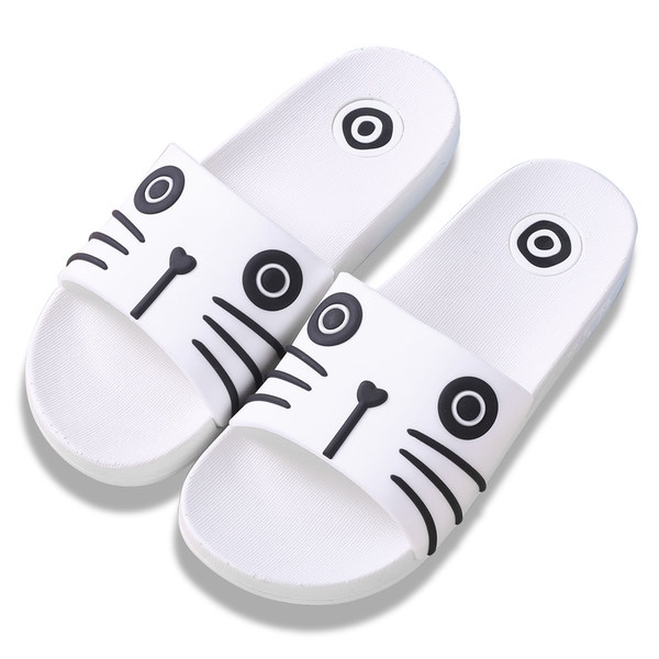 Unisex παντόφλες από καουτσούκ με εικόνες σε λευκό και μαύρο χρώμα