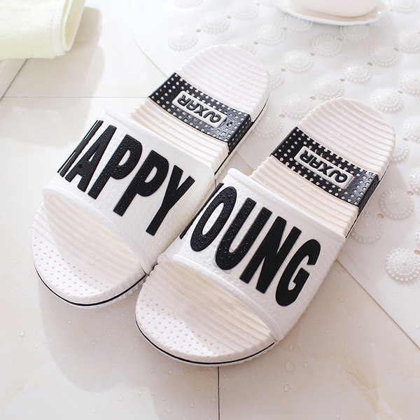 Unisex παντόφλες από καουτσούκ με εικόνες σε λευκό και μαύρο χρώμα