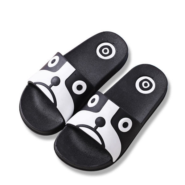 Unisex παντόφλες από καουτσούκ με εικόνες σε λευκό και μαύρο χρώμα