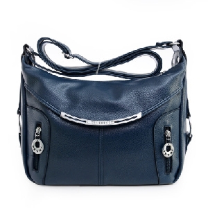 Дамска класическа и удобна чанта от изкуствена кожа - модели в синьо, черно и кафяво