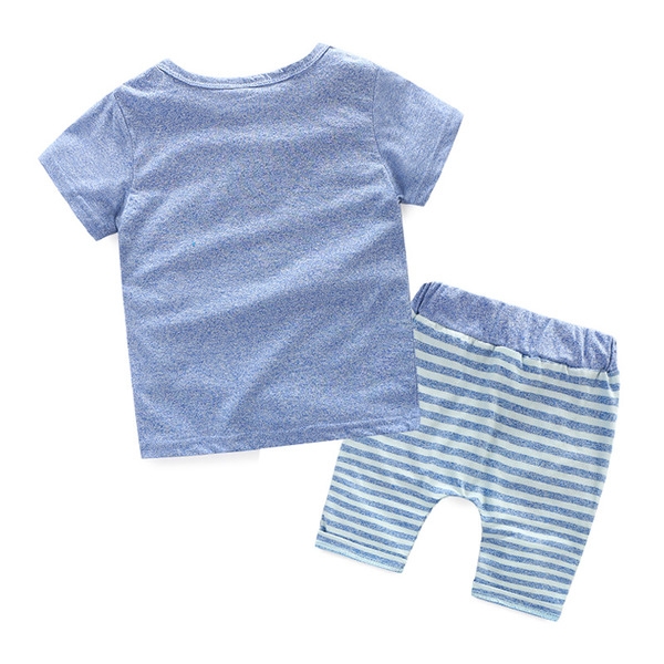 Παιδικό σετ για αγόρια και κορίτσια -  μπλούζα με κοντά μανίκια και παντελόνια σε πράσινο, μπλε, γκρι, ροζ και πορτοκαλί χρώμα