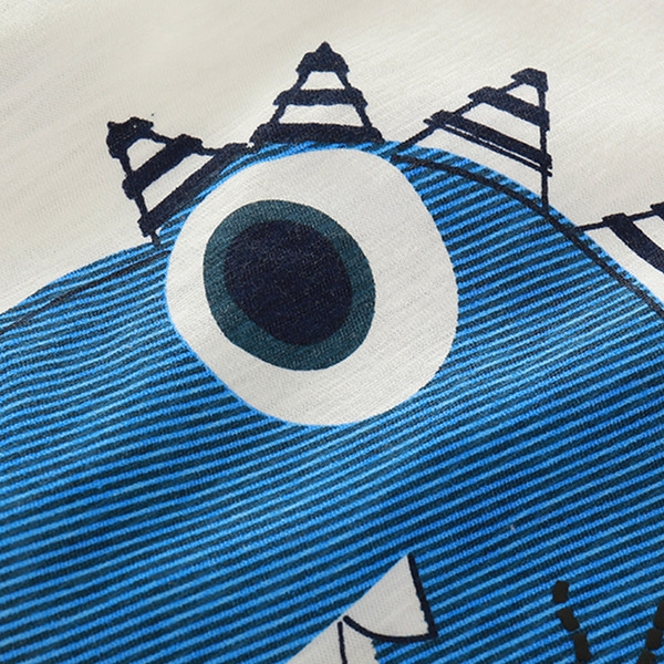 Παιδικό σετ  - μπλούζα με κοντό μανίκι με εικόνα δεινόσαυρου και παντελόνια μικρού μήκους