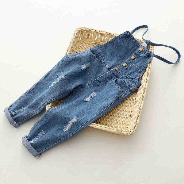 Κομψό παιδικό ολόσωμο παντελόνι για κορίτσια με υψηλή μέση