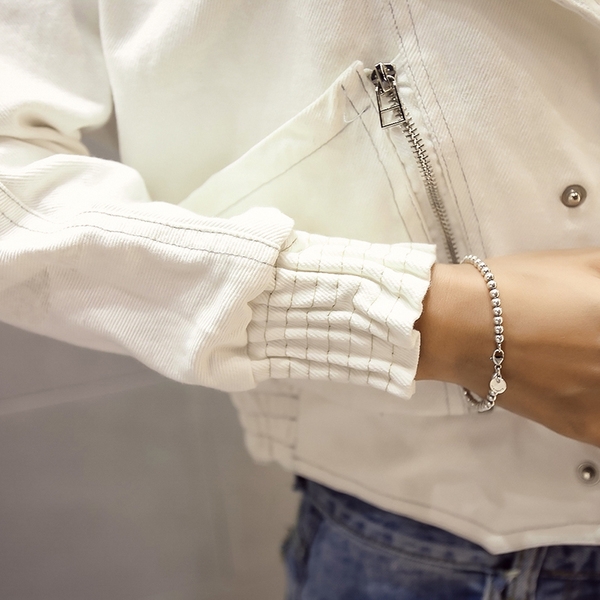 Κομψό κυρίες τζιν μπουφάν μεγάλη μοτίβο σε σκούρο πράσινο και λευκό