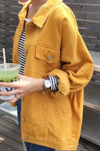 Ново дънково дамско яке в различни цветове - жълт, кафяв, зелен и червен цвят