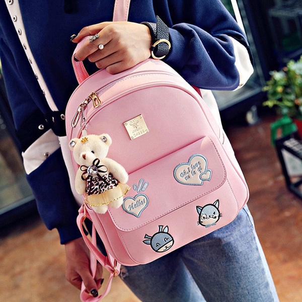 Γυναικείο  σακίδιο με κινούμενα σχέδια και τις καρδιές