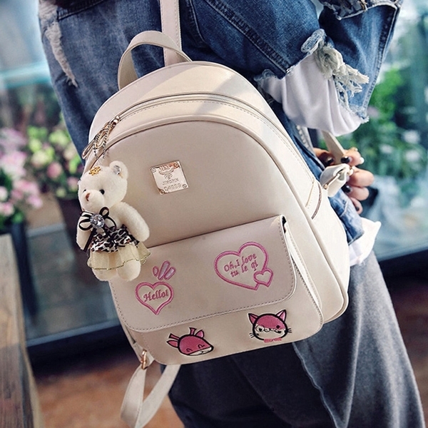 Γυναικείο  σακίδιο με κινούμενα σχέδια και τις καρδιές