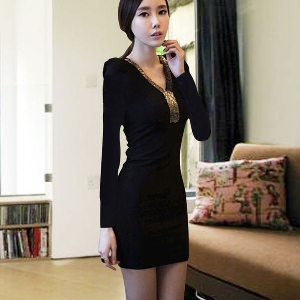 Дамска елегантна черна рокля