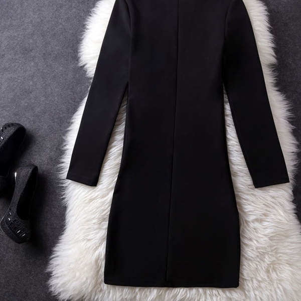 Дамска елегантна черна рокля