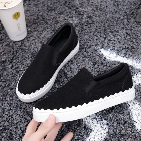 Дамски ежедневни мокасини от изкуствена кожа и велур, в кафяв, черен, тъмнозелен и бял цвят