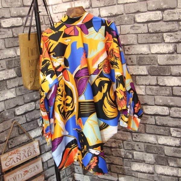 Дамска шарена Ретро риза стандартен размер