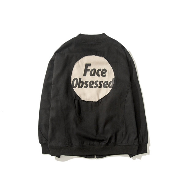 Λεπτό  ανδρικό μπουφάν"Face obsessed" δύο μοντέλα μαύρο και μπεζ χρώμα