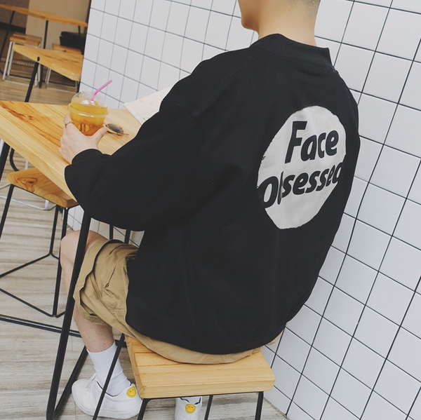 Мъжко тънко пролетно есенно яке "Face obsesedd" два модела черно и бежово