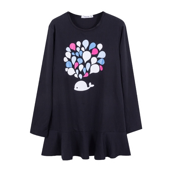 Φόρεμα για τις έγκυες γυναίκες σε μαύρο μακρύ μανίκι