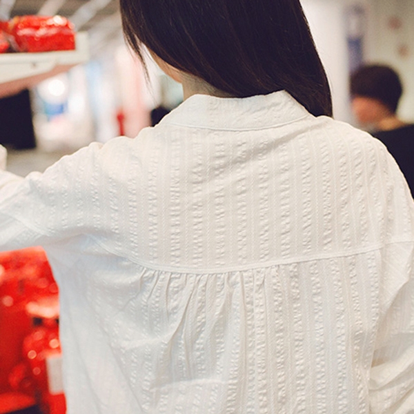 Дамска бяла риза за бременни памучна материя