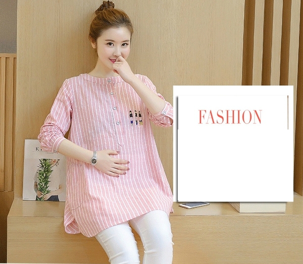 Дамски пролетни ризи за бременни жени в розов и син цвят