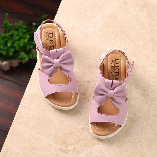 Детски сандали с панделка розови, бели и лилави