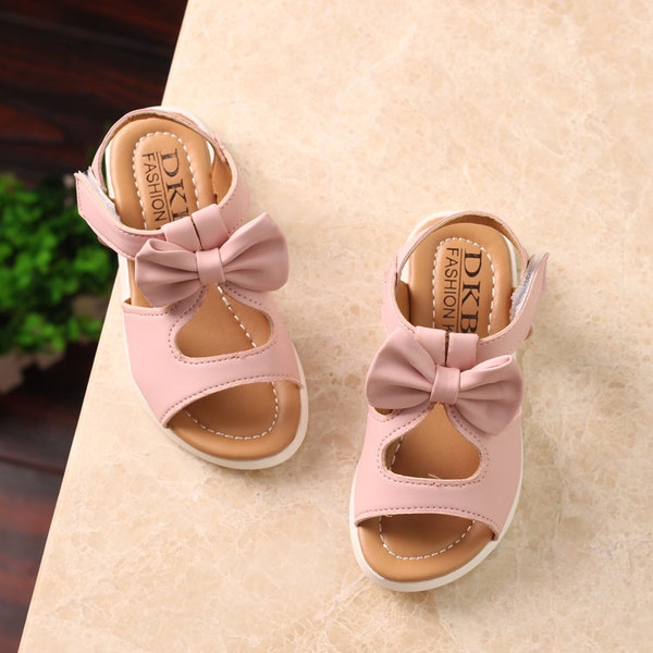 Детски сандали с панделка розови, бели и лилави