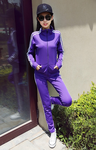 Дамски нов спортен екип с бели кантове: 7 цвята