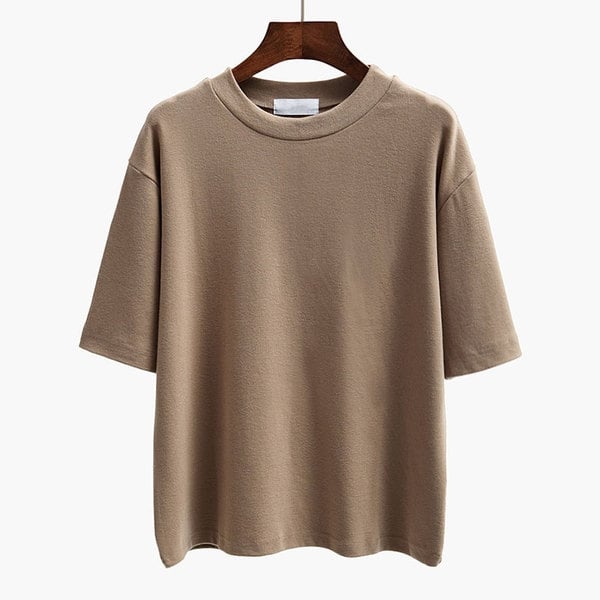 Свежа дамска тениска с 3/4 ръкав, широк и изчистен модел, в бял, розов, кафяв,черен,  бежов и сив цвят