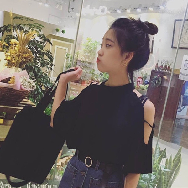 Туника с голи рамене с ленти и широки ръкави в 4 цвята