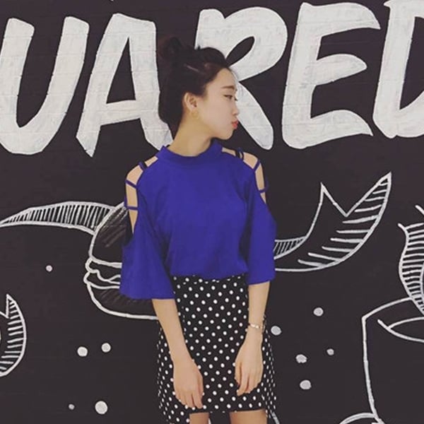 Туника с голи рамене с ленти и широки ръкави в 4 цвята