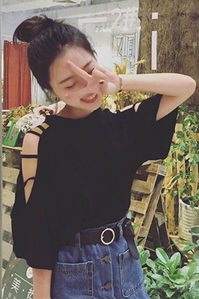 Туника с голи рамене с ленти и широки ръкави в 4 цвята