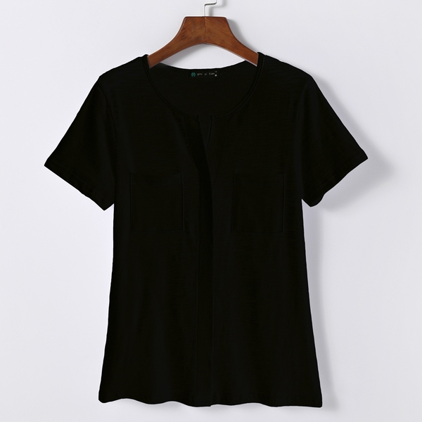 Семпла памучна риза с къс и с дълъг ръкав