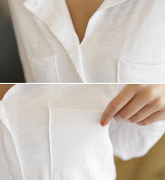 Семпла памучна риза с къс и с дълъг ръкав