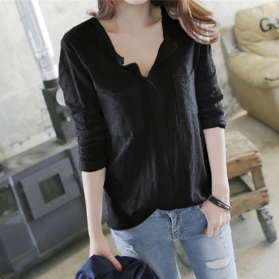 Семпла памучна риза с къс и с дълъг ръкав