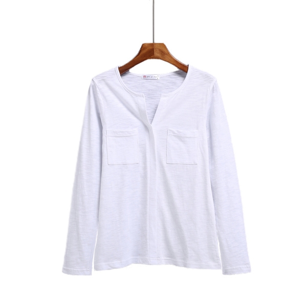 Семпла памучна риза с къс и с дълъг ръкав