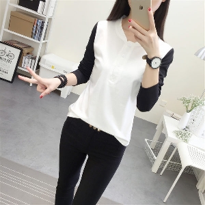 Пролетна блуза 2 модела с различен цвят ръкави - черни и сиви