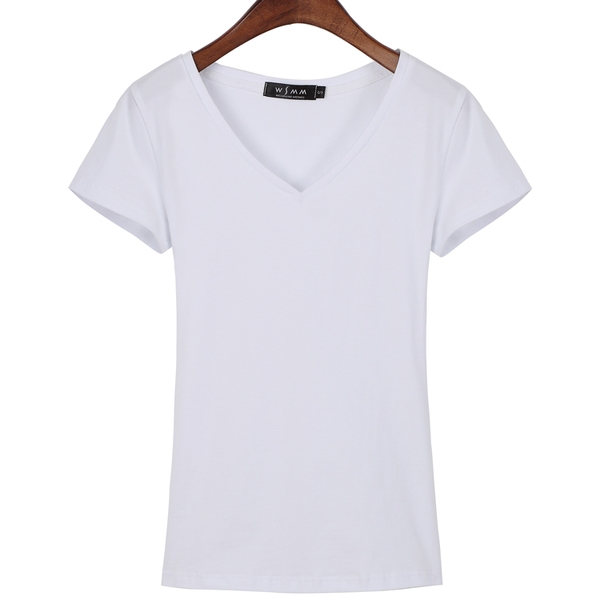 Изчистена дамска блуза с къс ръкав с V-образно и U-образно деколте в много цветове