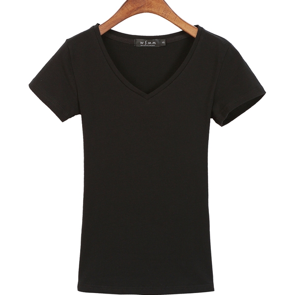 Изчистена дамска блуза с къс ръкав с V-образно и U-образно деколте в много цветове