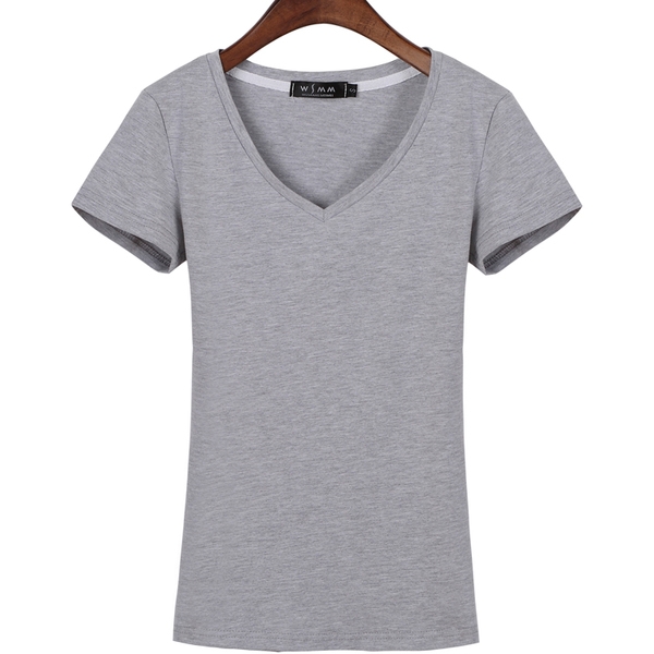 Изчистена дамска блуза с къс ръкав с V-образно и U-образно деколте в много цветове