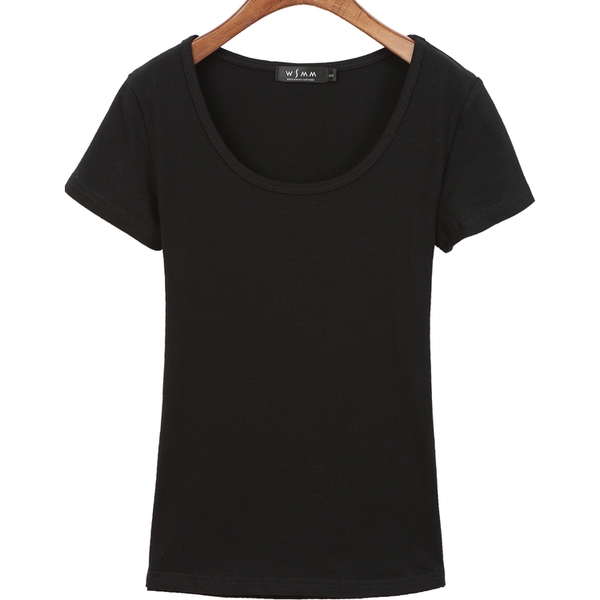 Изчистена дамска блуза с къс ръкав с V-образно и U-образно деколте в много цветове