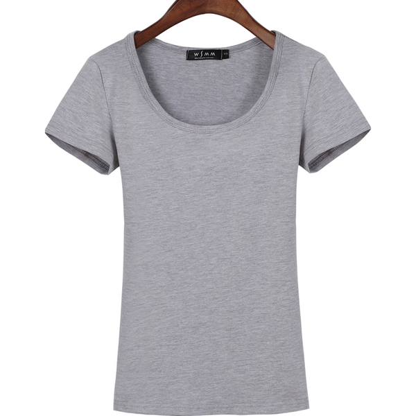 Изчистена дамска блуза с къс ръкав с V-образно и U-образно деколте в много цветове