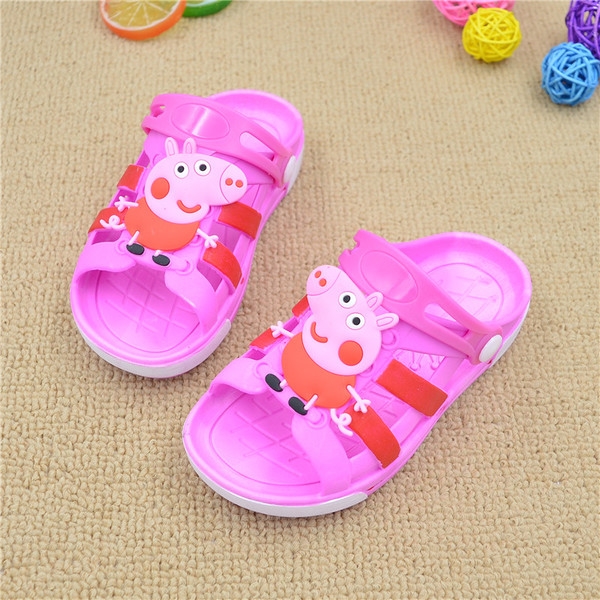 Удобни гумени чехли в розов и син цвят за момичета и момчета