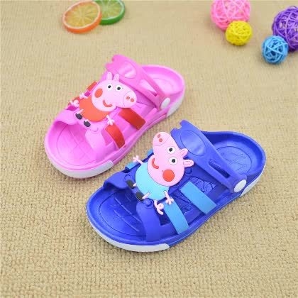 Удобни гумени чехли в розов и син цвят за момичета и момчета