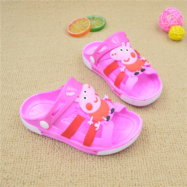 Удобни гумени чехли в розов и син цвят за момичета и момчета