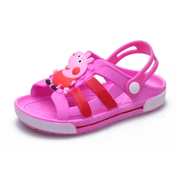 Удобни гумени чехли в розов и син цвят за момичета и момчета