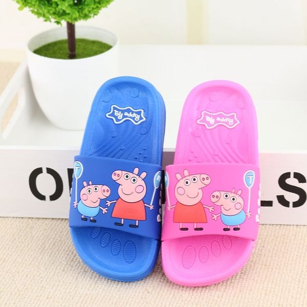 Детски гумени чехли за момчета и момичета в син и розов цвят с изображения