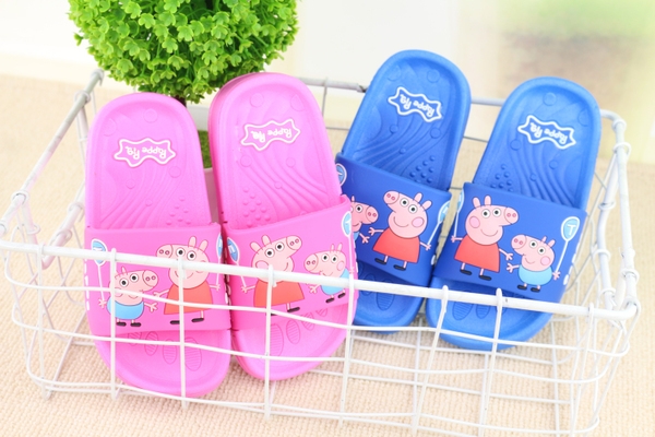 Детски гумени чехли за момчета и момичета в син и розов цвят с изображения